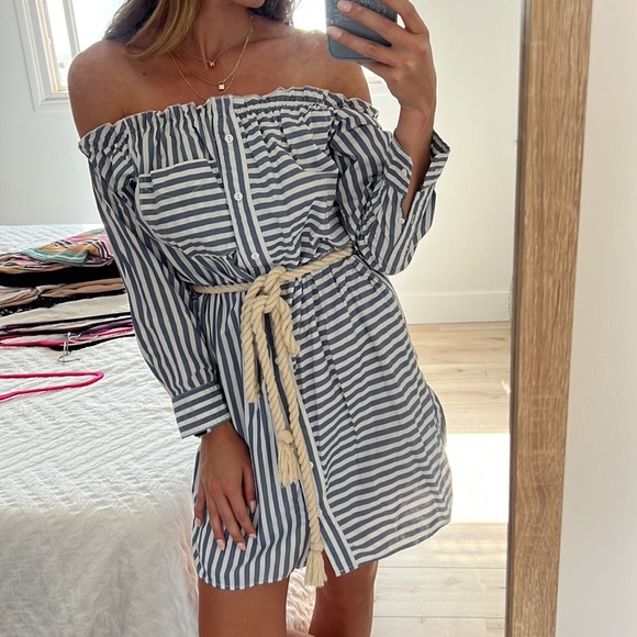 Current Elliot rope tie striped dress - Picture 2 of 8